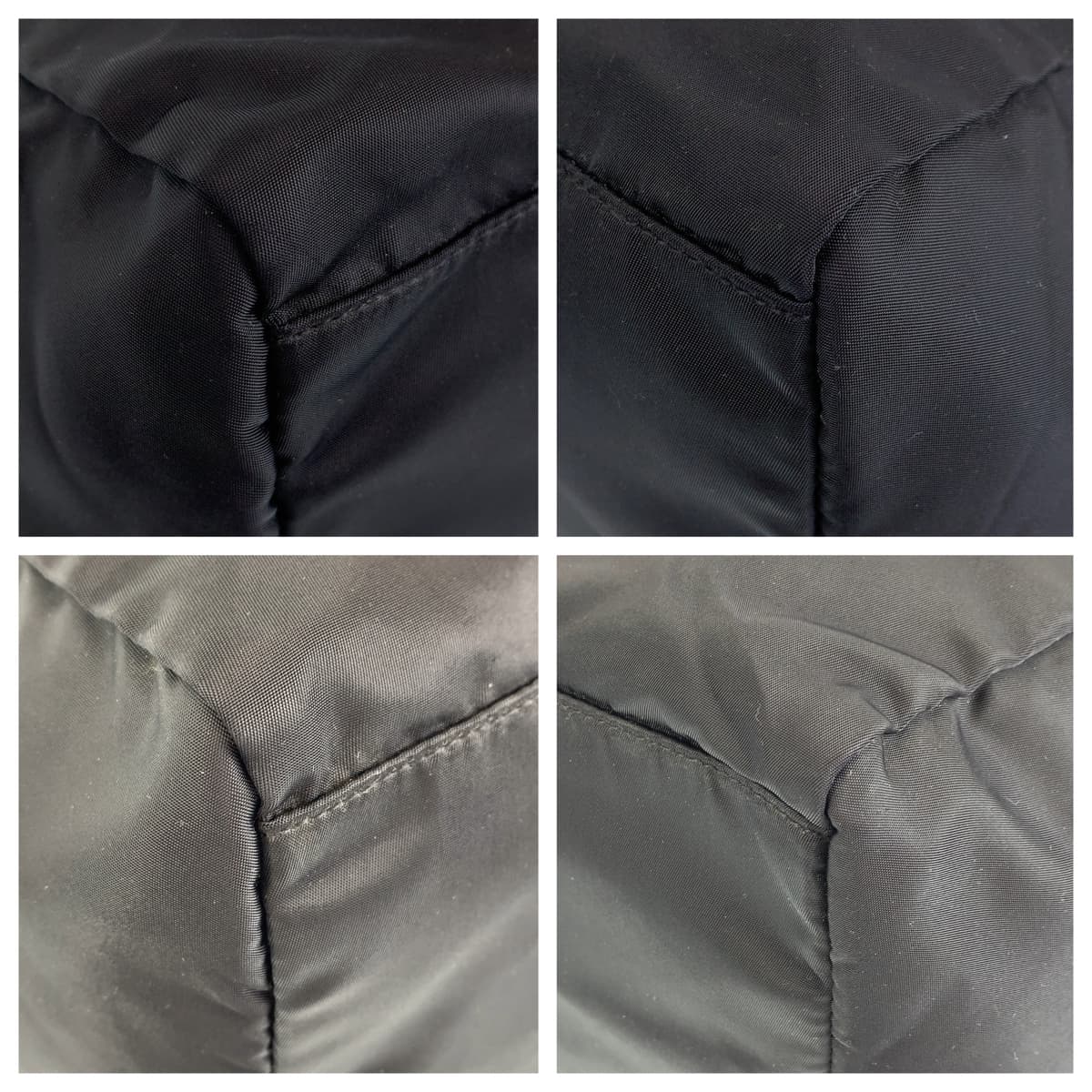 PRADA Prada Tessuto Black Silver Hardware Nylon Boston Bag Handbag Women's