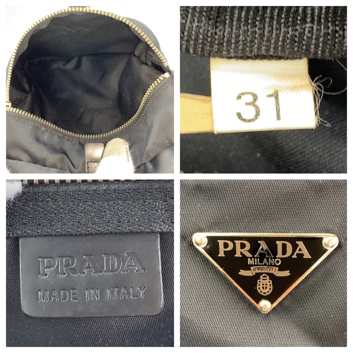 PRADA Prada Tessuto Black Silver Hardware Nylon Boston Bag Handbag Women's