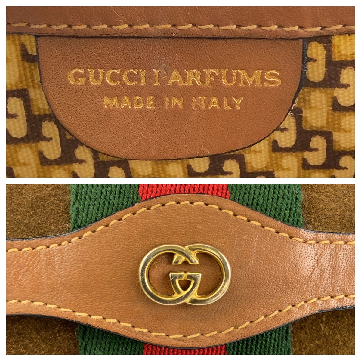 H-0425
GUCCI グッチ シェリーライン グッチパフューム ブラウン 茶 ゴールド金具 スウェード / レザー クラッチバッグ セカンドバッグ  レディース