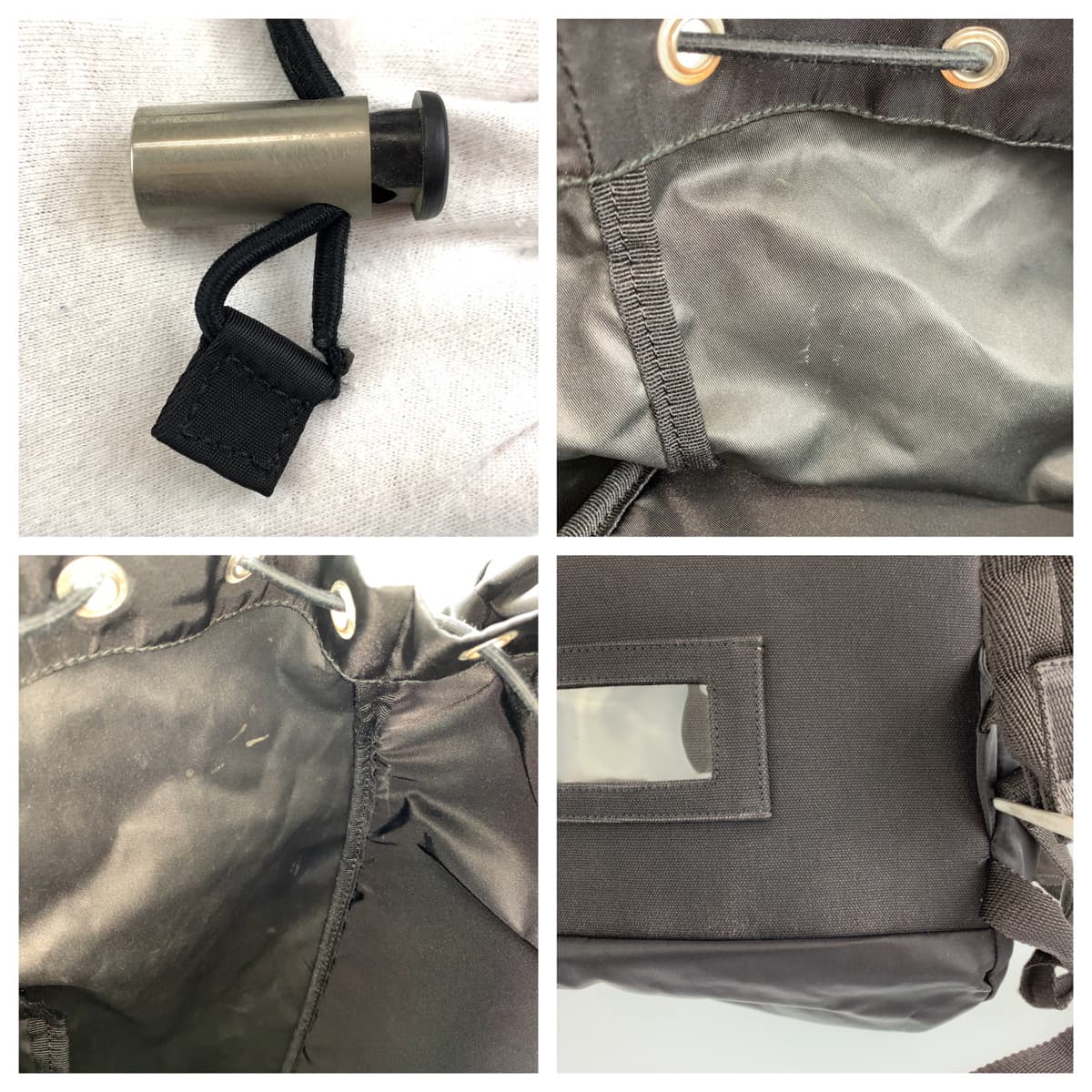 PRADA Prada Tessuto Black Silver Hardware Nylon Backpack Men's