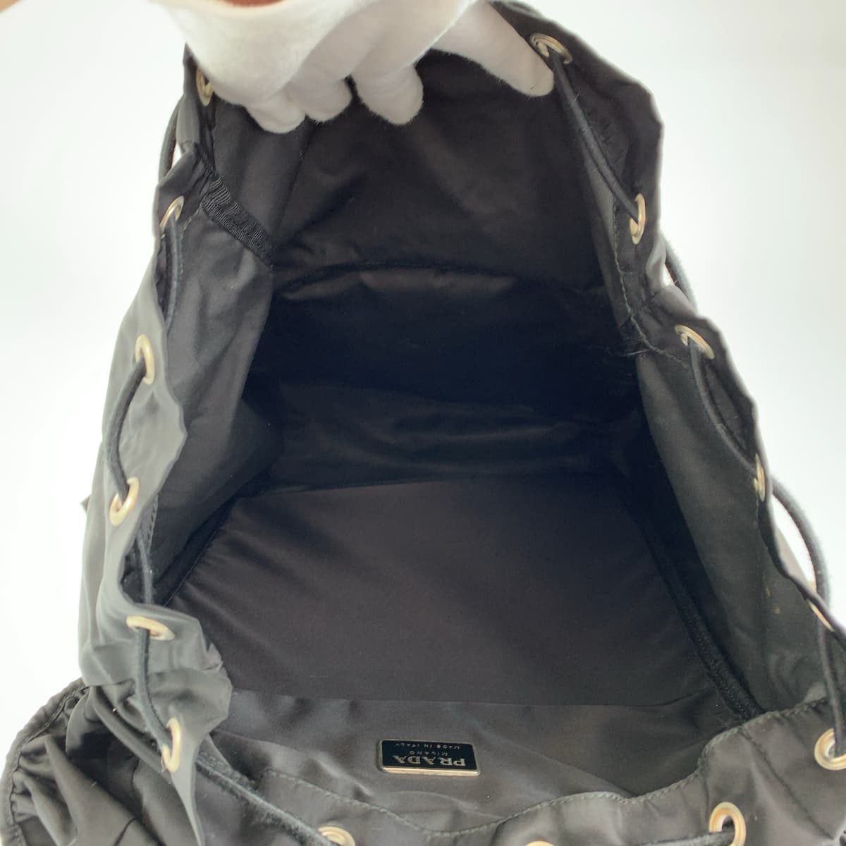 PRADA Prada Tessuto Black Silver Hardware Nylon Backpack Men's