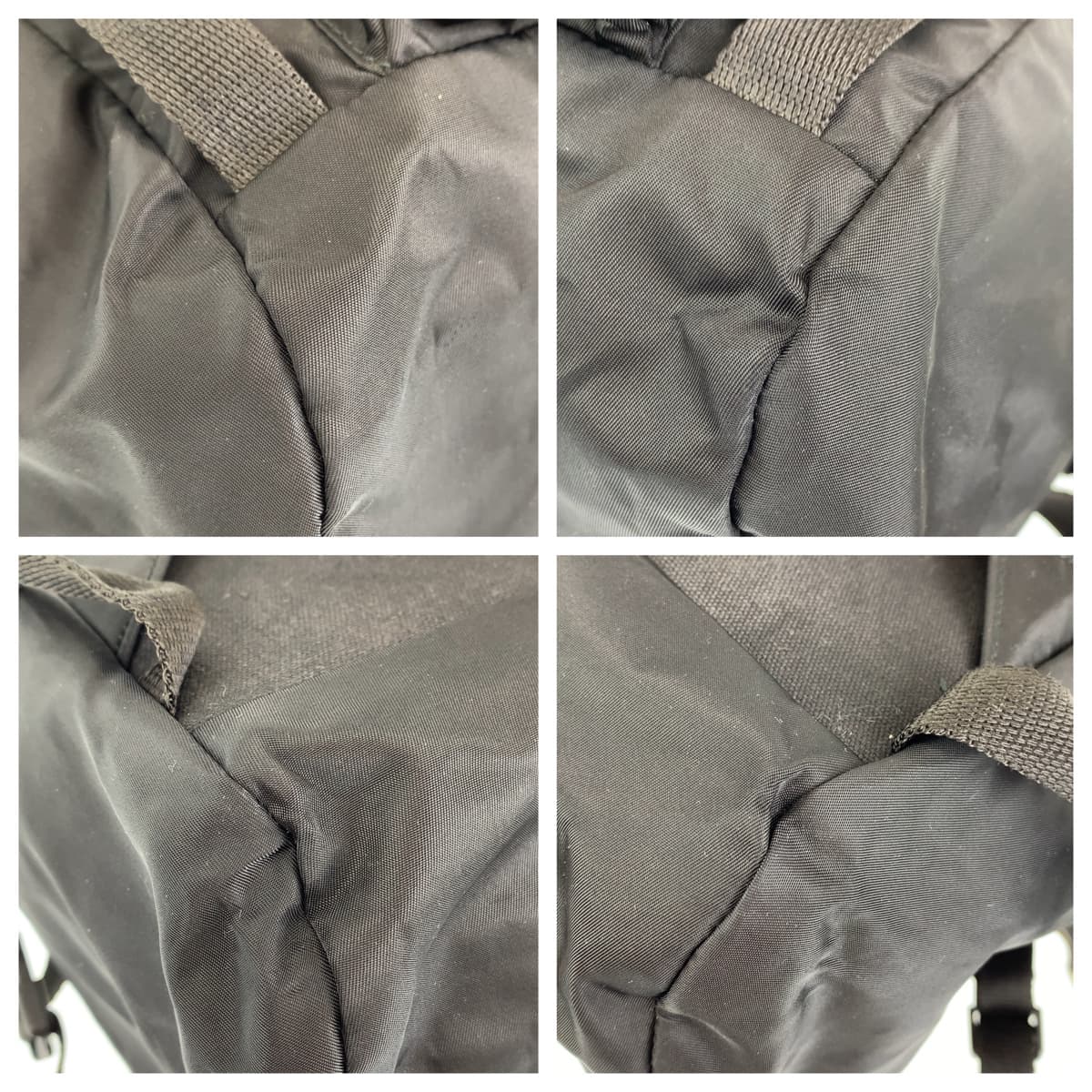 PRADA Prada Tessuto Black Silver Hardware Nylon Backpack Men's