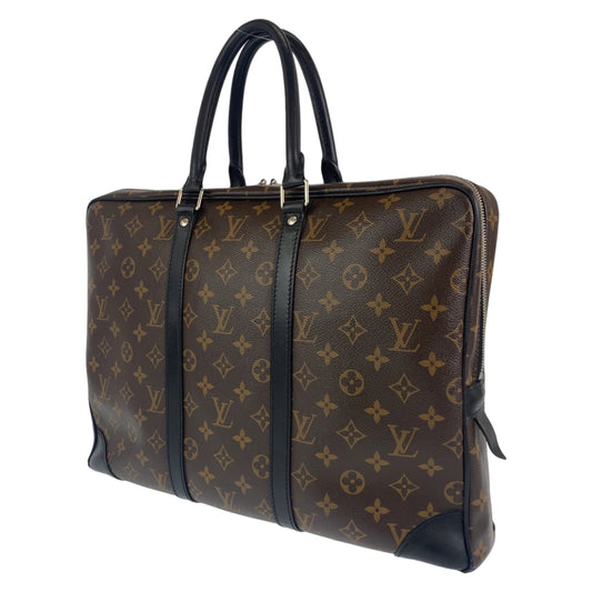 C-079
LOUIS VUITTON ルイヴィトン モノグラム マカサー ポルトドキュマン ヴォワヤージュ ブラウン 茶 ブラック 黒 シルバー金具 PVC M40224 ブリーフケース ビジネスバッグ  メンズ