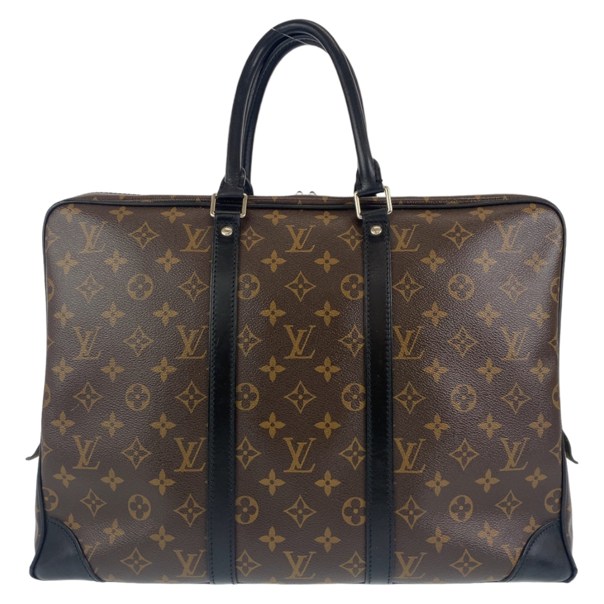 C-079
LOUIS VUITTON ルイヴィトン モノグラム マカサー ポルトドキュマン ヴォワヤージュ ブラウン 茶 ブラック 黒 シルバー金具 PVC M40224 ブリーフケース ビジネスバッグ  メンズ