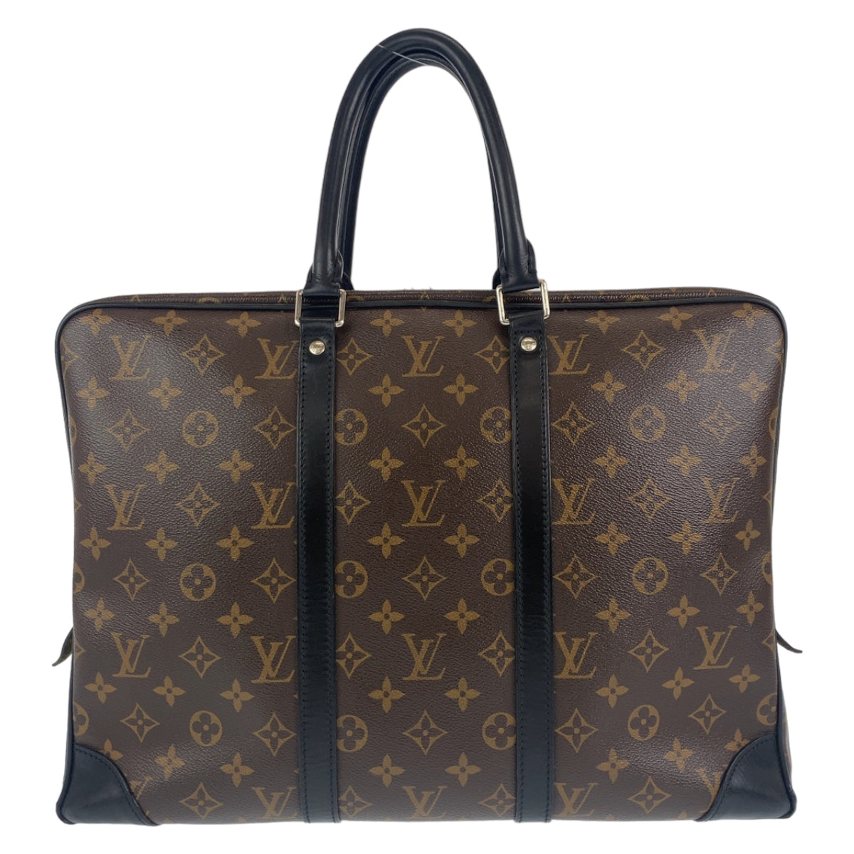 C-079
LOUIS VUITTON ルイヴィトン モノグラム マカサー ポルトドキュマン ヴォワヤージュ ブラウン 茶 ブラック 黒 シルバー金具 PVC M40224 ブリーフケース ビジネスバッグ  メンズ