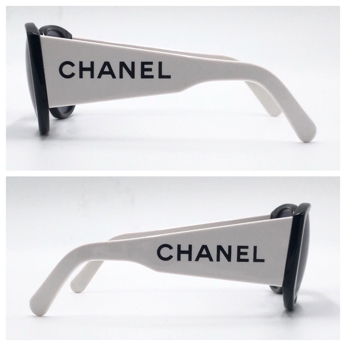 CHANEL シャネル バイカラー ロゴ ブラック 黒 ホワイト 白 プラスチック 05251 C0229 サングラス ウェリントン  レディース