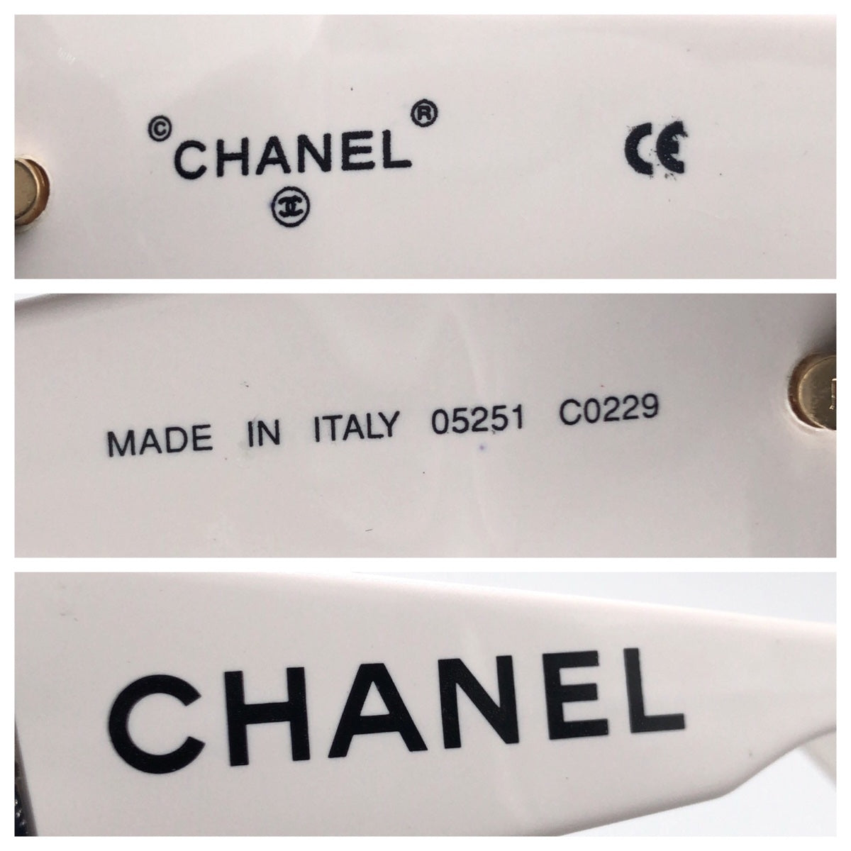 CHANEL シャネル バイカラー ロゴ ブラック 黒 ホワイト 白 プラスチック 05251 C0229 サングラス ウェリントン  レディース