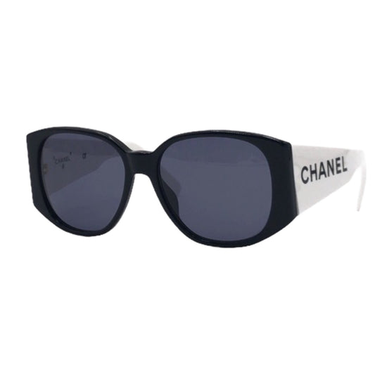 CHANEL シャネル バイカラー ロゴ ブラック 黒 ホワイト 白 プラスチック 05251 C0229 サングラス ウェリントン  レディース