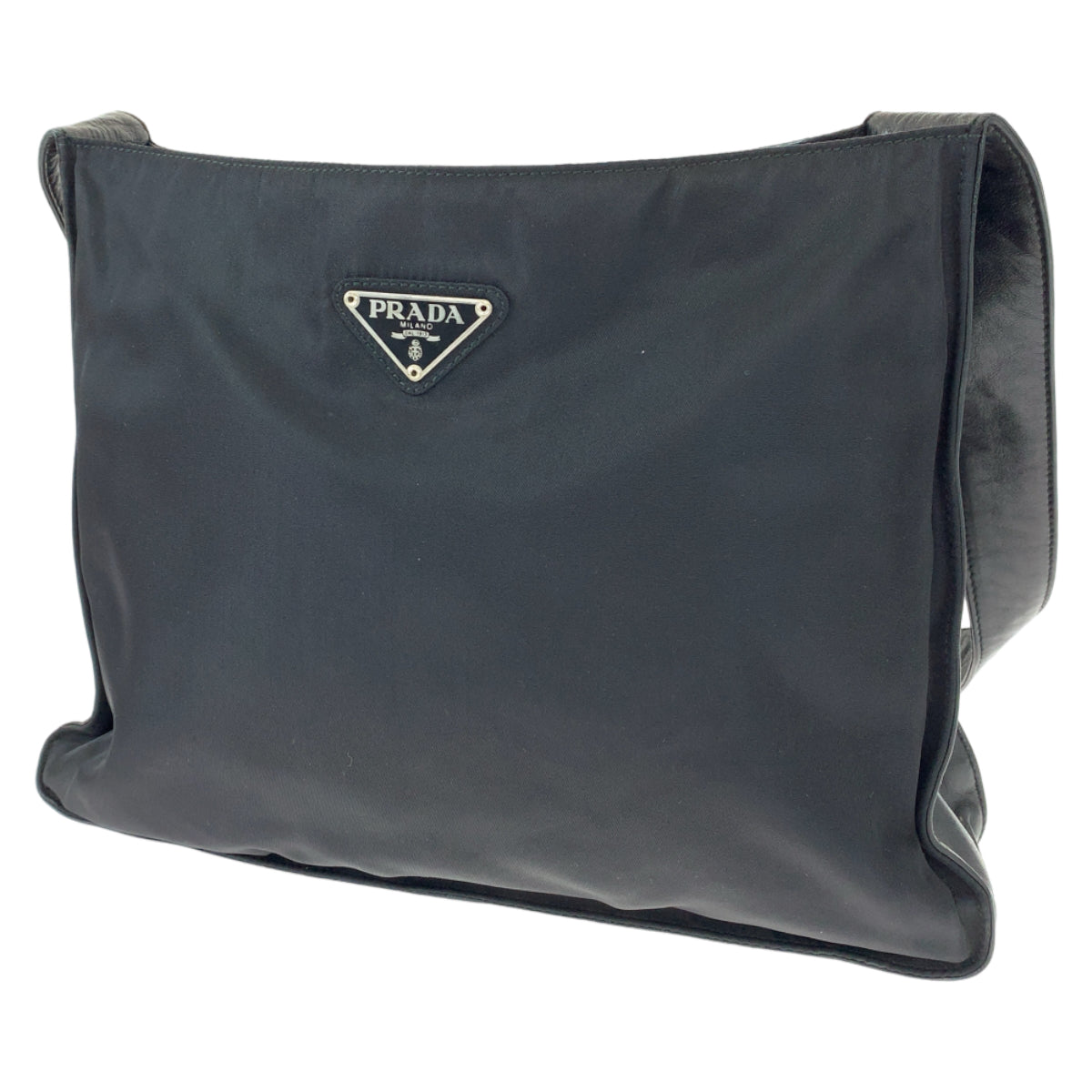 PRADA Prada Tessuto Black Nylon/Leather Shoulder Bag Crossbody for Women