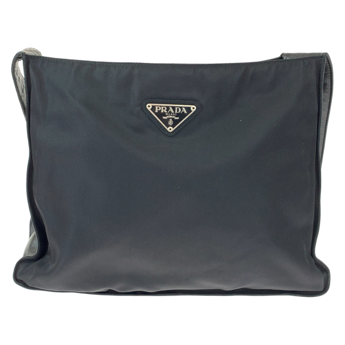 PRADA Prada Tessuto Black Nylon/Leather Shoulder Bag Crossbody for Women