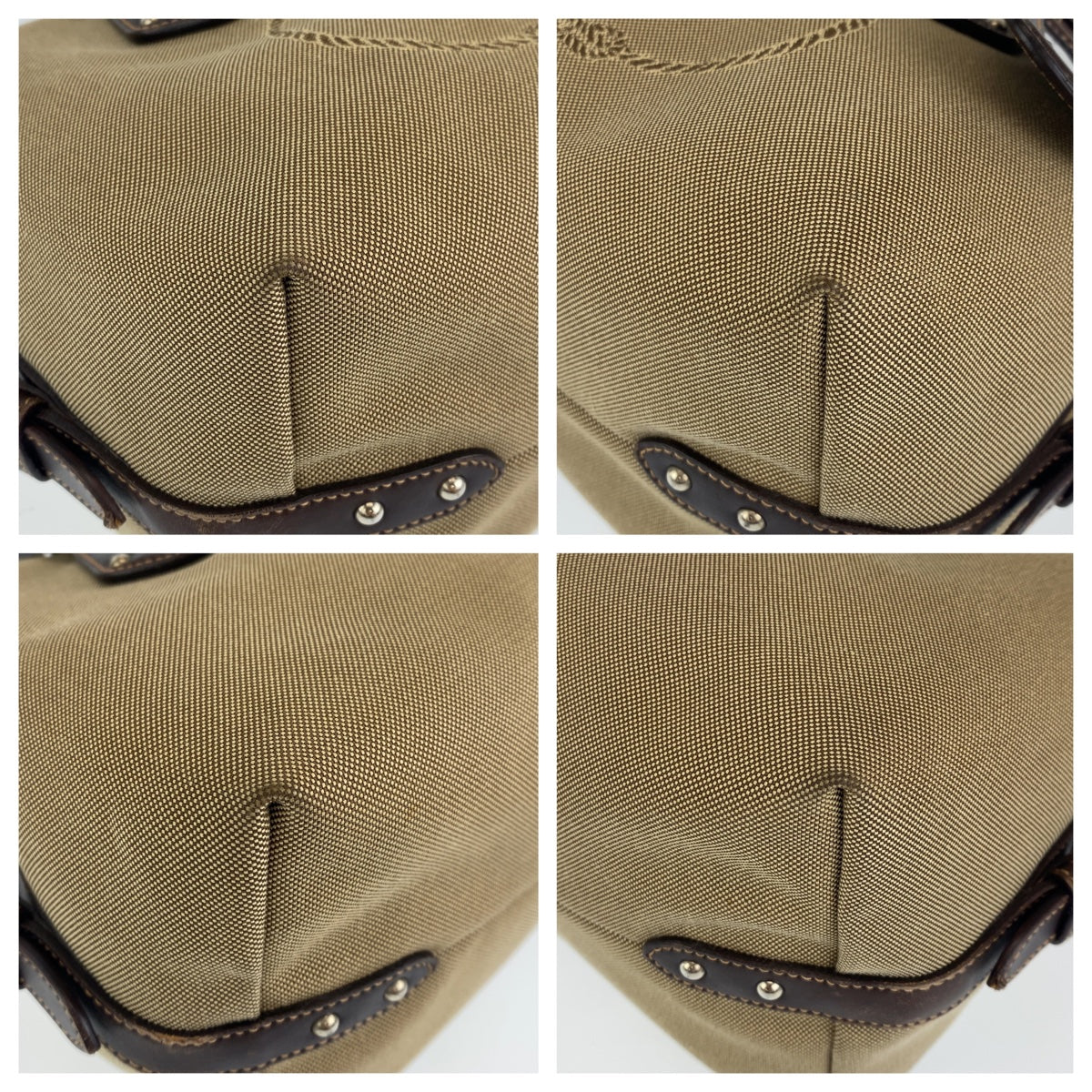 C-094
PRADA プラダ ロゴジャガード ベージュ ブラウン 茶 シルバー金具 キャンバス / レザー BR3461 ハンドバッグ トートバッグ  レディース