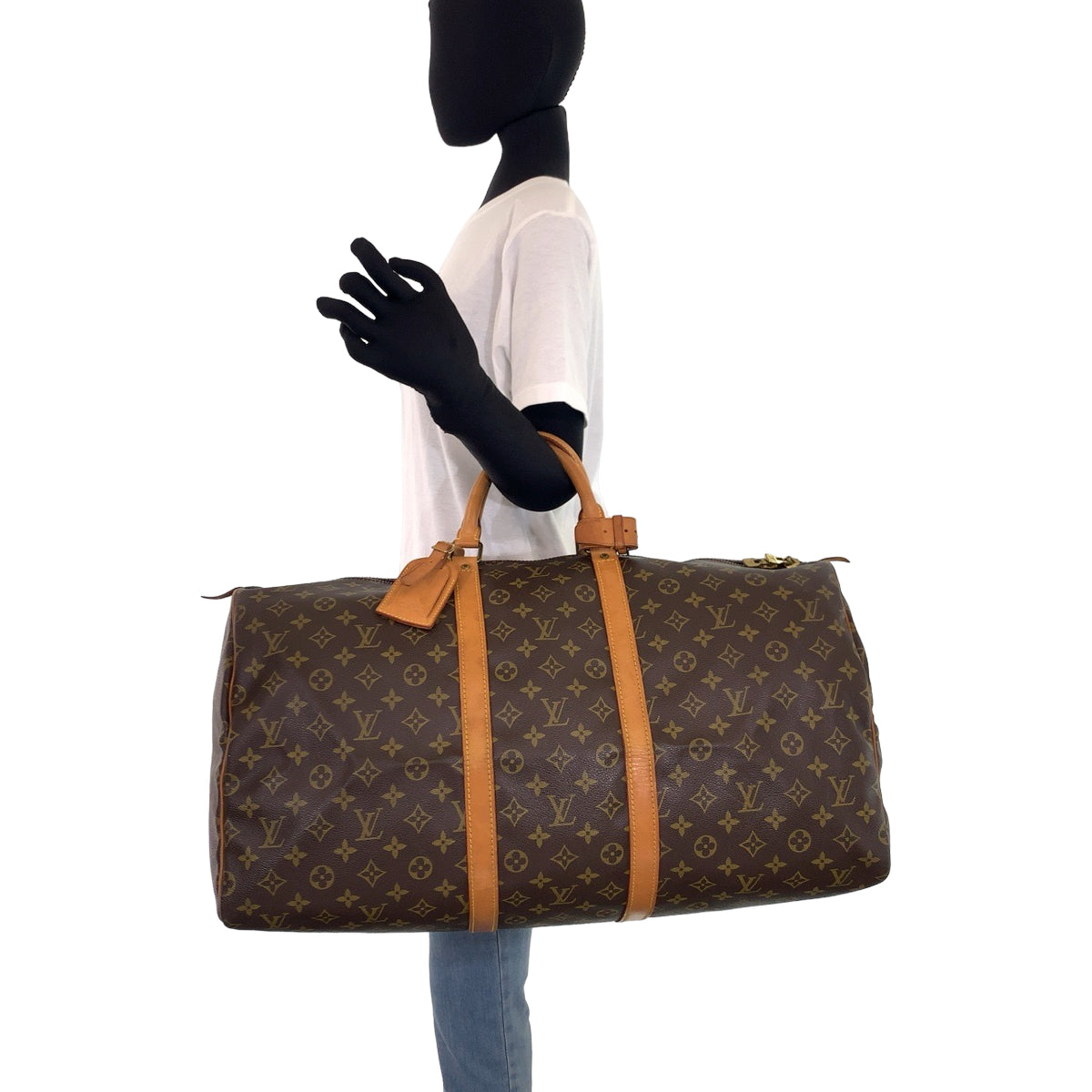C-075
LOUIS VUITTON ルイヴィトン モノグラム キーポル55 ブラウン 茶 PVC M41424 ボストンバッグ 旅行バッグ 男女兼用  メンズ