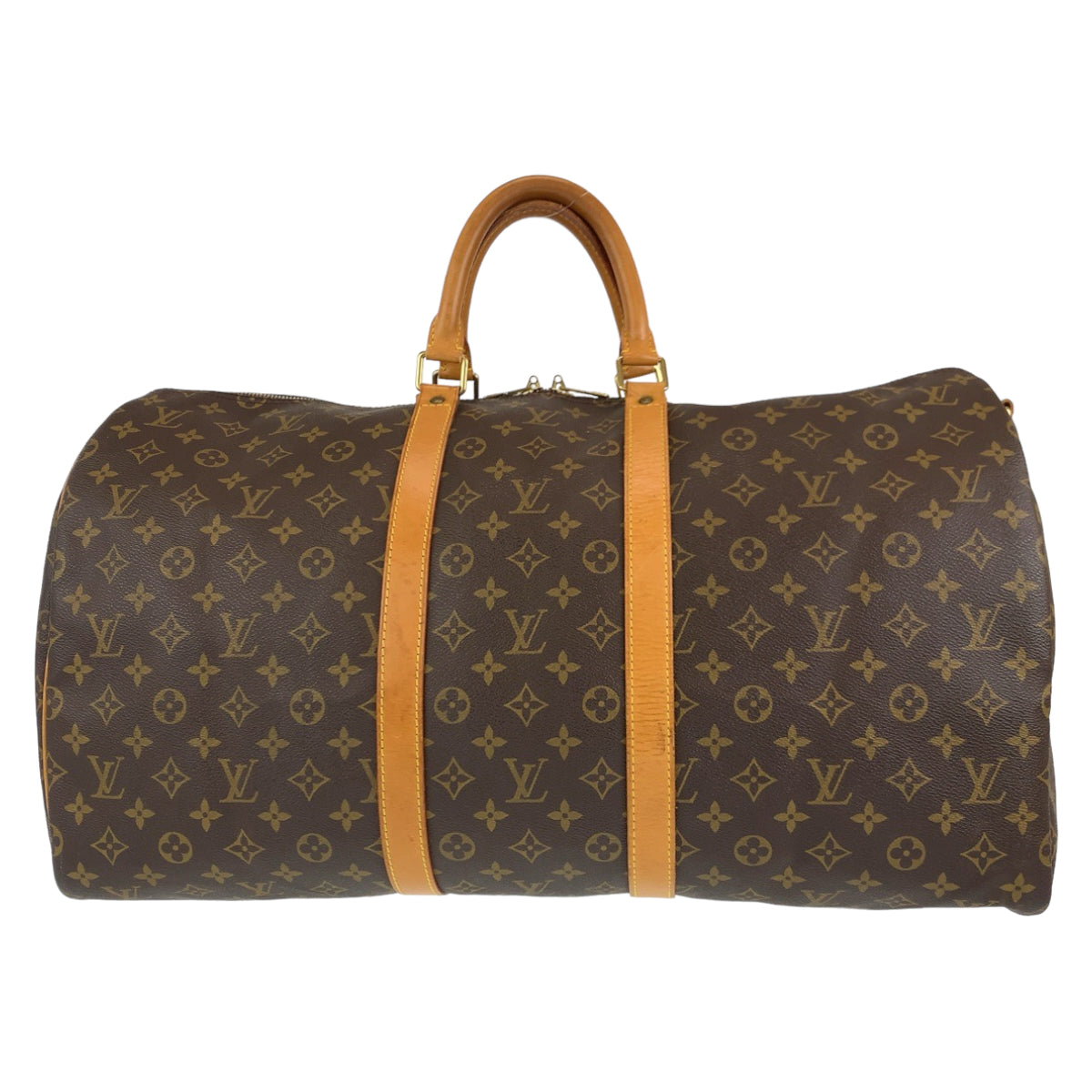 C-068
LOUIS VUITTON ルイヴィトン モノグラム キーポルバンドリエール55 男女兼用 ブラウン 茶 ゴールド金具 PVC M41424 ボストンバッグ 旅行バッグ  メンズ