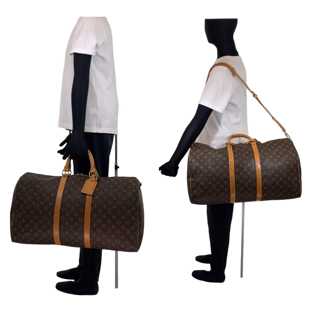 C-068
LOUIS VUITTON ルイヴィトン モノグラム キーポルバンドリエール55 男女兼用 ブラウン 茶 ゴールド金具 PVC M41424 ボストンバッグ 旅行バッグ  メンズ