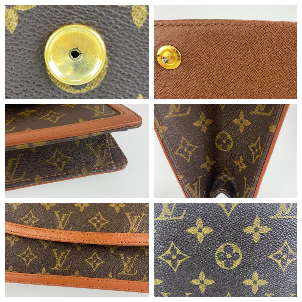 C-097
LOUIS VUITTON ルイヴィトン モノグラム ポシェットダム ブラウン 茶 ゴールド金具 PVC M51810 セカンドバッグ クラッチバッグ  メンズ
