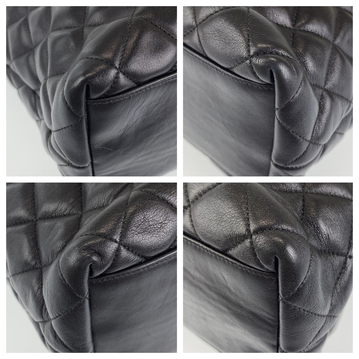 C-033
 CHANEL Vintage Matelasse Coco Mark Black Gold Hardware Lambskin Tote Bag Shoulder Bag Women's