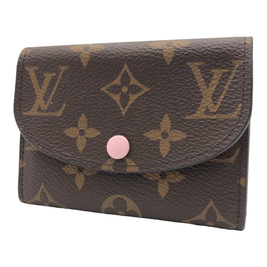LOUIS VUITTON Louis Vuitton Monogram Portemonnay Rosalie Brown Pink PVC M62361 Bi-fold wallet Billfold Women's
