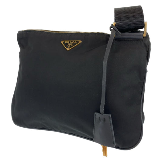 PRADA Tessuto Black Gold Hardware Nylon BT0222 Shoulder Bag Crossbody Bag for Women