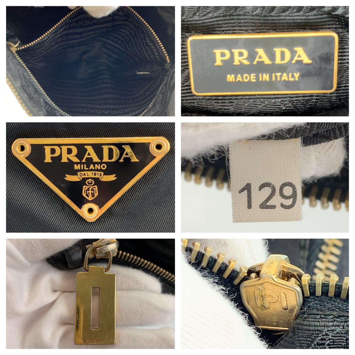 PRADA Tessuto Black Gold Hardware Nylon BT0222 Shoulder Bag Crossbody Bag for Women