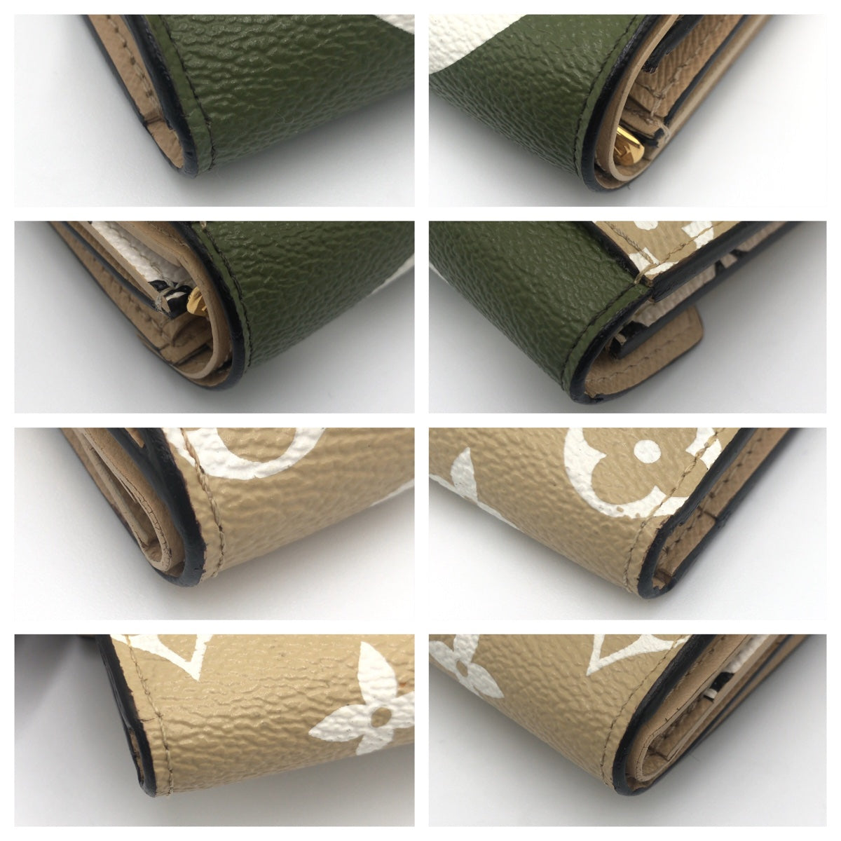 LOUIS VUITTON ルイヴィトン モノグラム ジャイアント ポルトフォイユ ゾエ グリーン 緑 ベージュ PVC M67640 二つ折り財布 札入れ  レディース