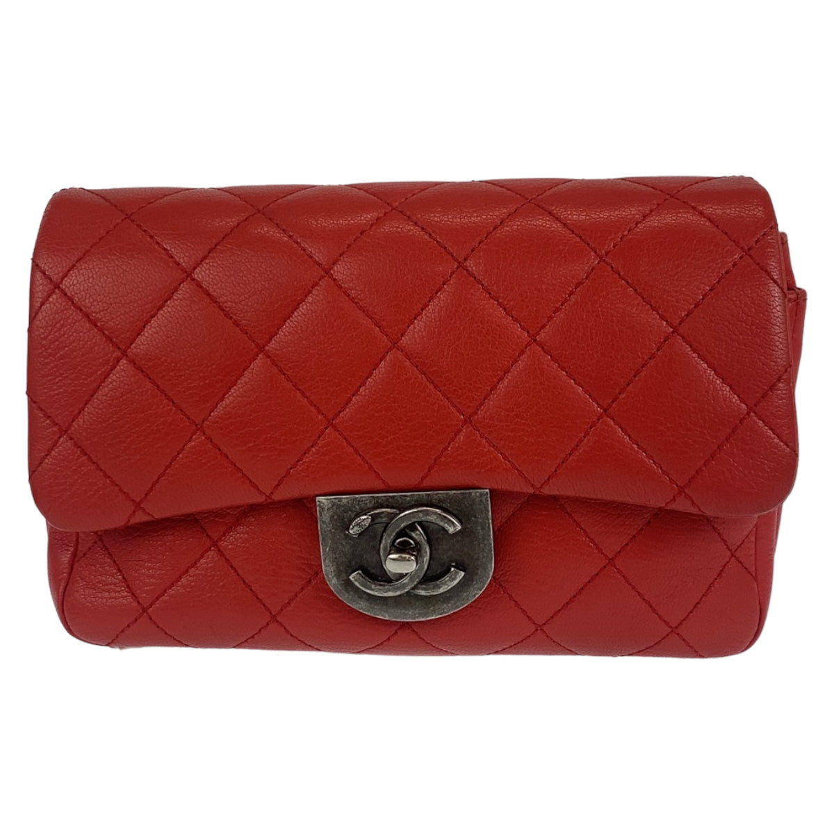 CHANEL シャネル マトラッセ23 ココマーク ターンロック レッド 赤 シルバー金具 レザー ショルダーバッグ 斜め掛けバッグ  レディース