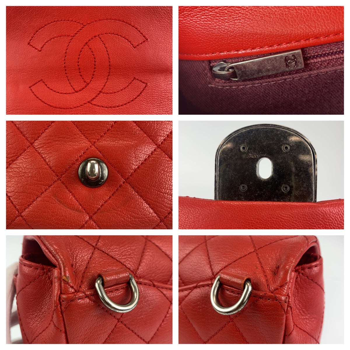 CHANEL シャネル マトラッセ23 ココマーク ターンロック レッド 赤 シルバー金具 レザー ショルダーバッグ 斜め掛けバッグ  レディース