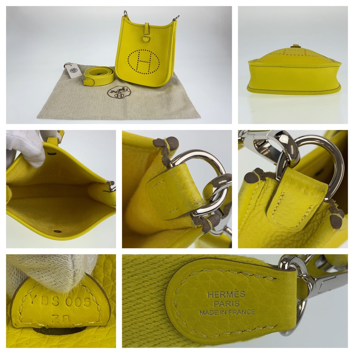 C-039
HERMES エルメス エブリンTPM アマゾン ライム シルバー金具 トリヨンクレマンス ショルダーバッグ 斜め掛けバッグ Y刻印  レディース