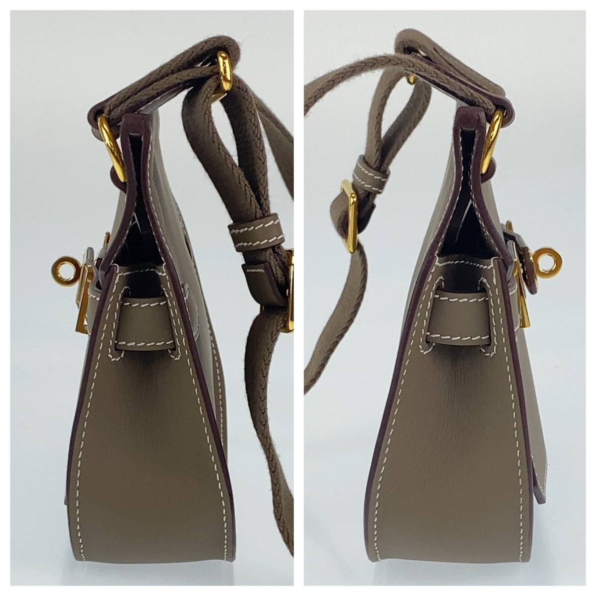 HERMES エルメス ジプシエール エトゥープ ゴールド金具 エバーカラー ショルダーバッグ 斜め掛け 男女兼用 B刻印  レディース