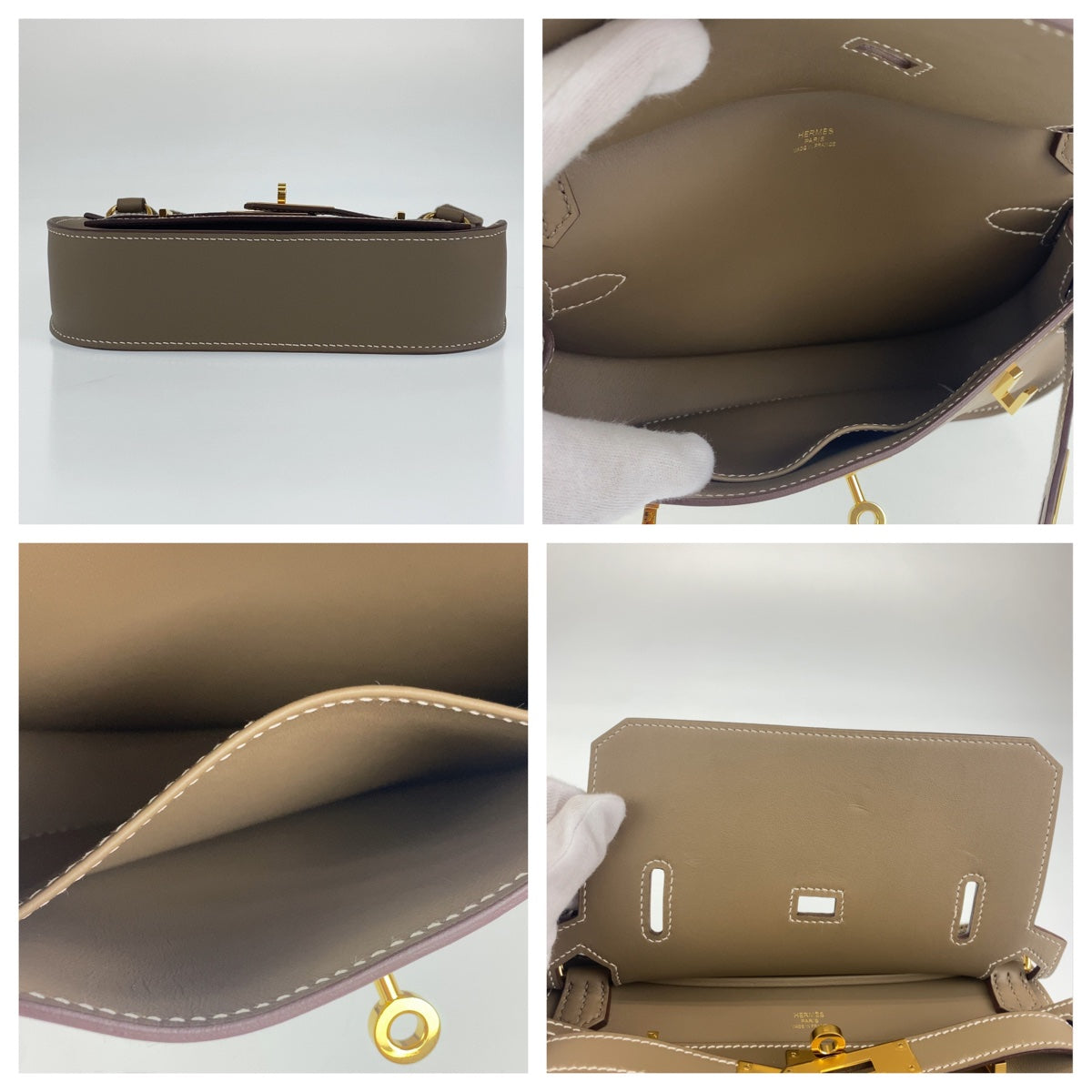 HERMES エルメス ジプシエール エトゥープ ゴールド金具 エバーカラー ショルダーバッグ 斜め掛け 男女兼用 B刻印  レディース