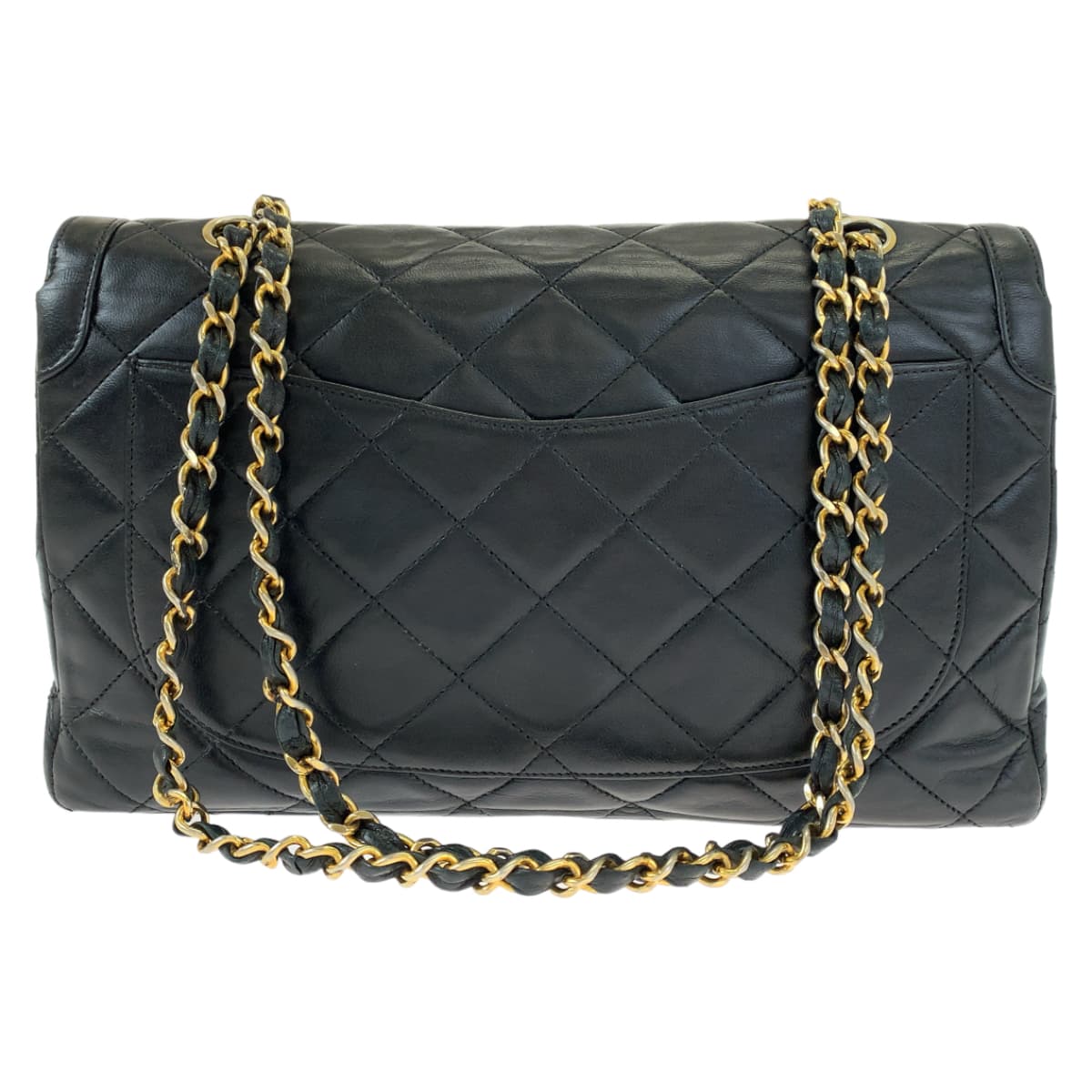 CHANEL シャネル パリ限定 マトラッセ ココマーク ターンロック ブラック 黒 ゴールド金具 ラムスキン Wチェーンショルダーバッグ  レディース