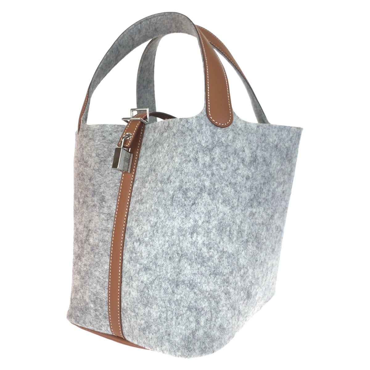 H-0432
HERMES エルメス ピコタンロック グレー 灰色 シルバー金具 フェルト / スイフト ハンドバッグ トートバッグ Z刻印  レディース