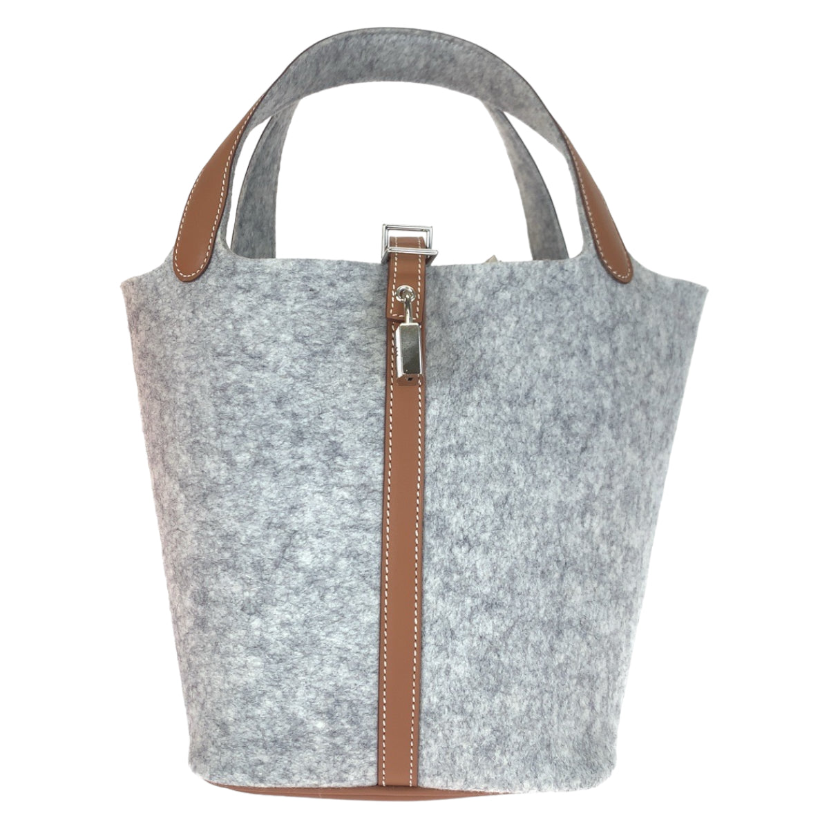 H-0432
HERMES エルメス ピコタンロック グレー 灰色 シルバー金具 フェルト / スイフト ハンドバッグ トートバッグ Z刻印  レディース