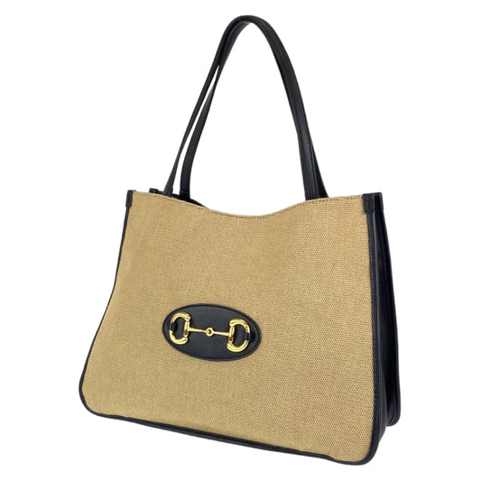C-064
GUCCI グッチ ホースビット ベージュ 薄茶色 ネイビー ゴールド金具 レザー 623694 ショルダーバッグ トートバッグ  レディース