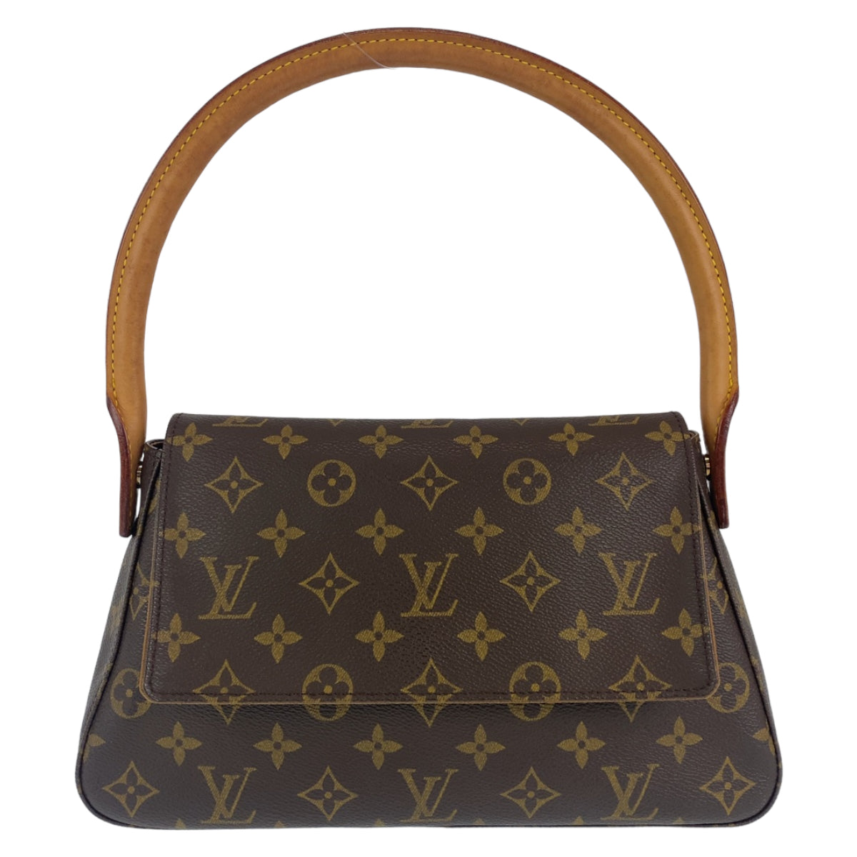 C-070
LOUIS VUITTON ルイヴィトン モノグラム ミニ ルーピング ブラウン 茶 ゴールド金具 PVC M51147 ハンドバッグ トートバッグ  レディース