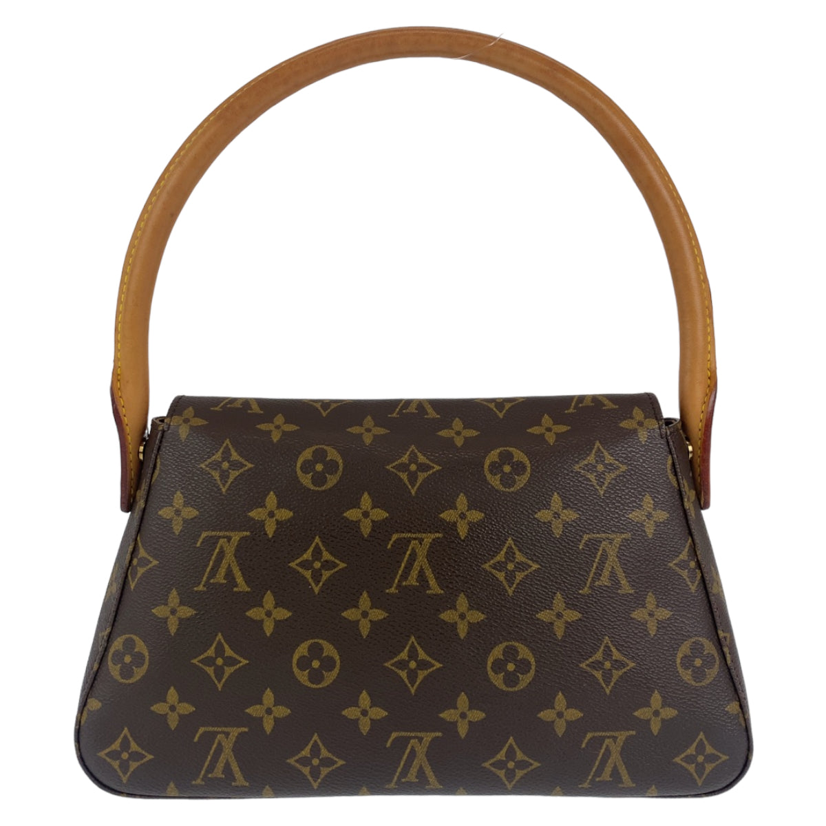 C-070
LOUIS VUITTON ルイヴィトン モノグラム ミニ ルーピング ブラウン 茶 ゴールド金具 PVC M51147 ハンドバッグ トートバッグ  レディース