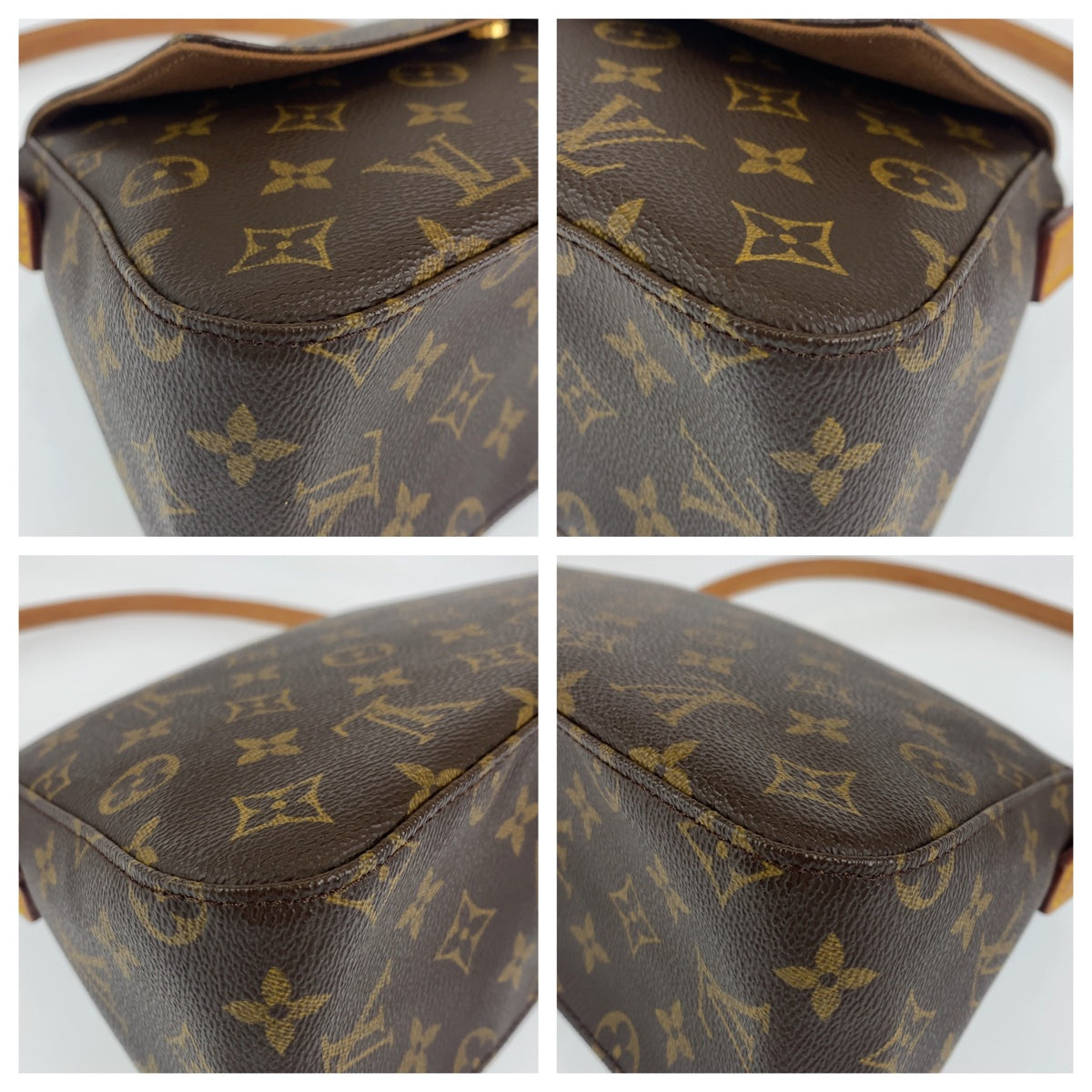 C-070
LOUIS VUITTON ルイヴィトン モノグラム ミニ ルーピング ブラウン 茶 ゴールド金具 PVC M51147 ハンドバッグ トートバッグ  レディース