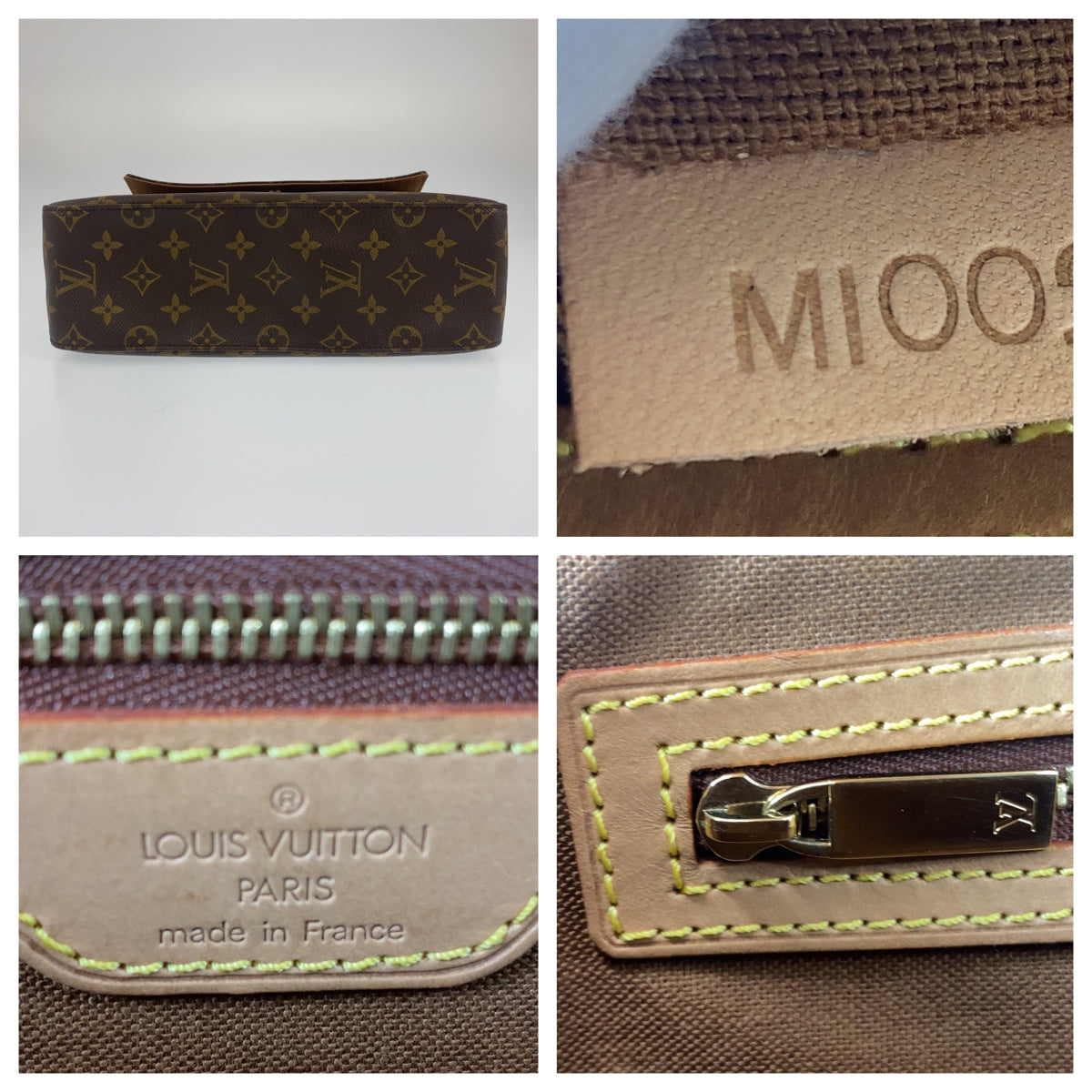 C-070
LOUIS VUITTON ルイヴィトン モノグラム ミニ ルーピング ブラウン 茶 ゴールド金具 PVC M51147 ハンドバッグ トートバッグ  レディース