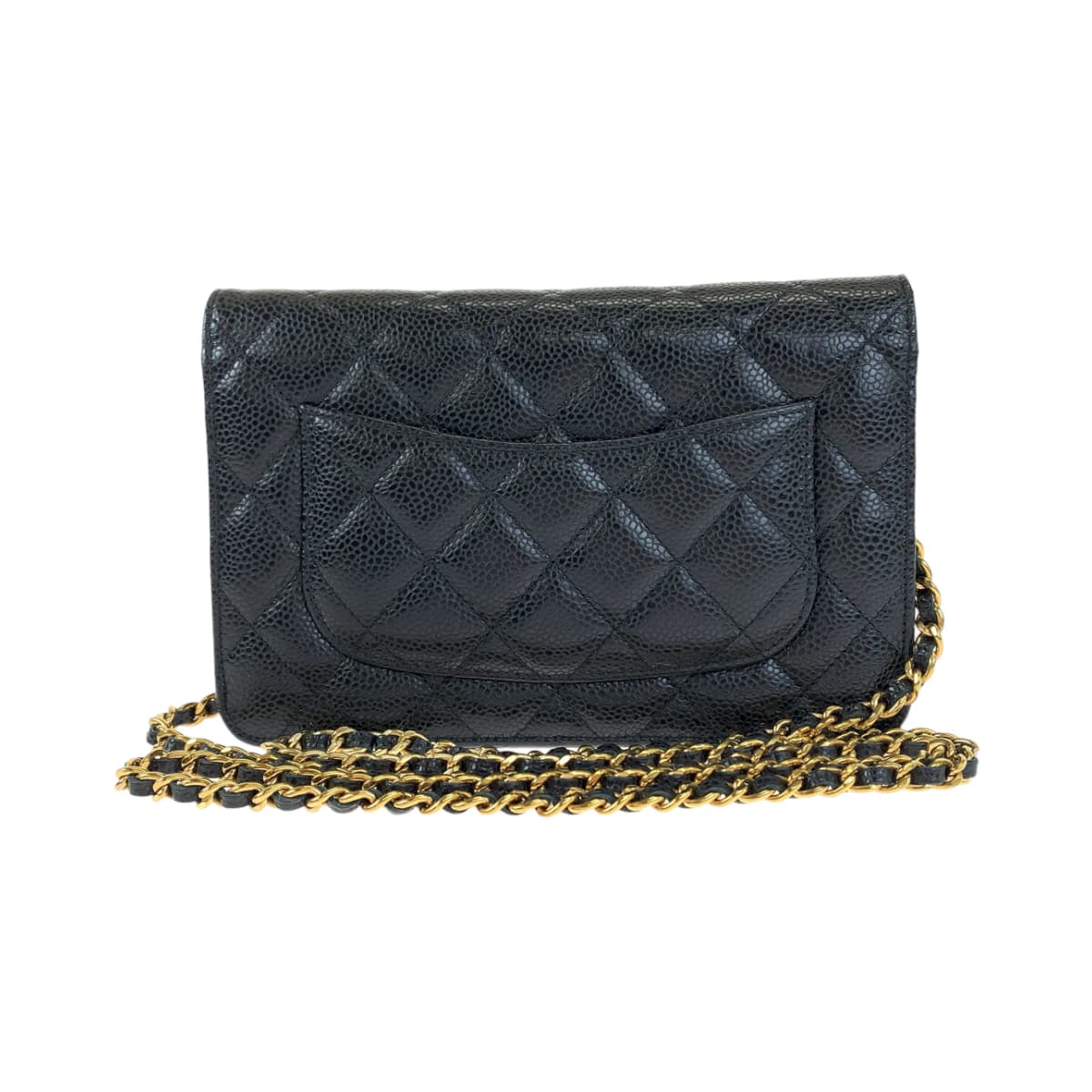 CHANEL シャネル マトラッセ ココマーク 新型 ブラック 黒 ゴールド金具 キャビアスキン AP0250 チェーンウォレット 長財布  レディース