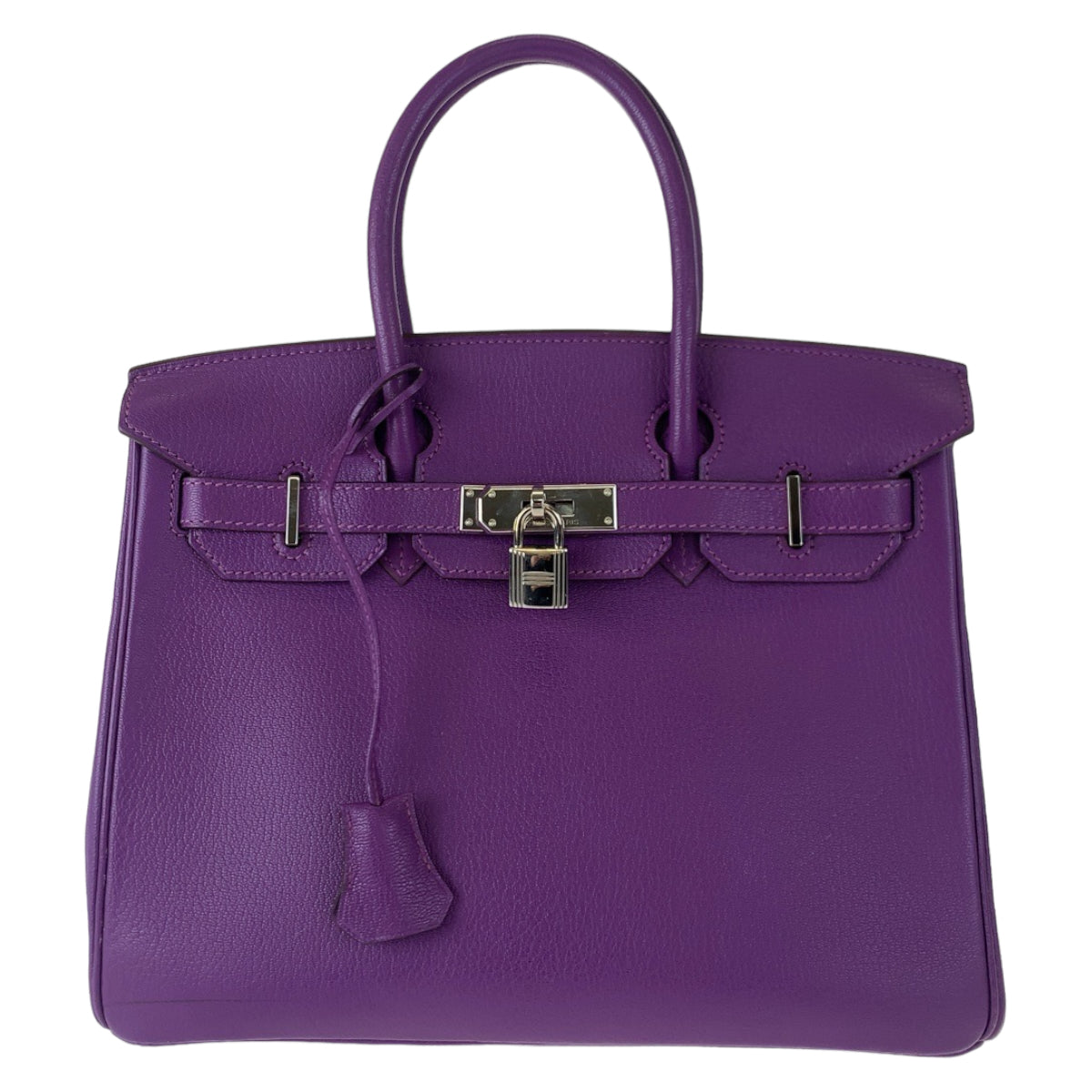 C-036
 HERMES Hermes Birkin 30, Inner Stitching, Purple, Silver Hardware, Chevre, Handbag, Tote Bag, J Stamp, Women's