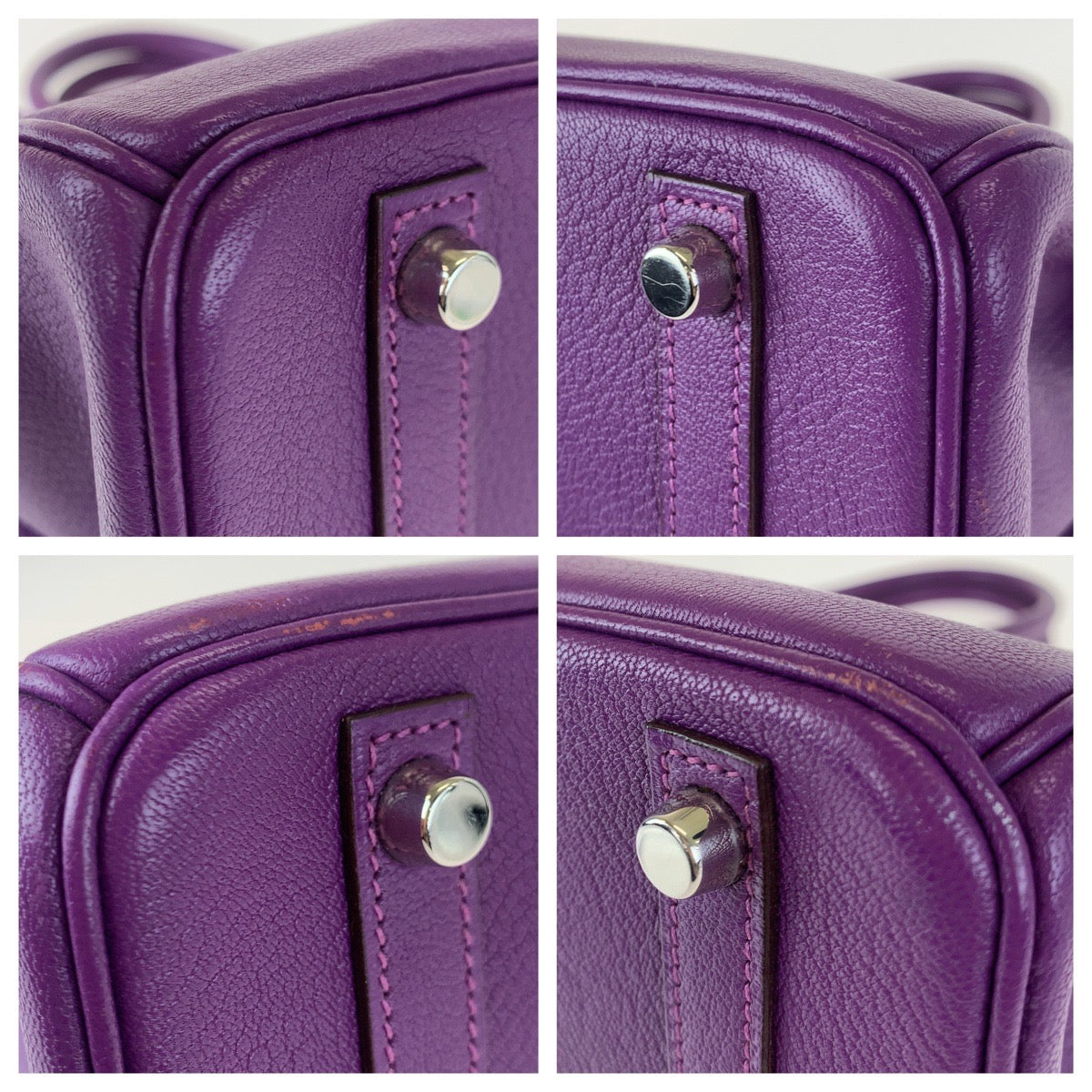 C-036
 HERMES Hermes Birkin 30, Inner Stitching, Purple, Silver Hardware, Chevre, Handbag, Tote Bag, J Stamp, Women's