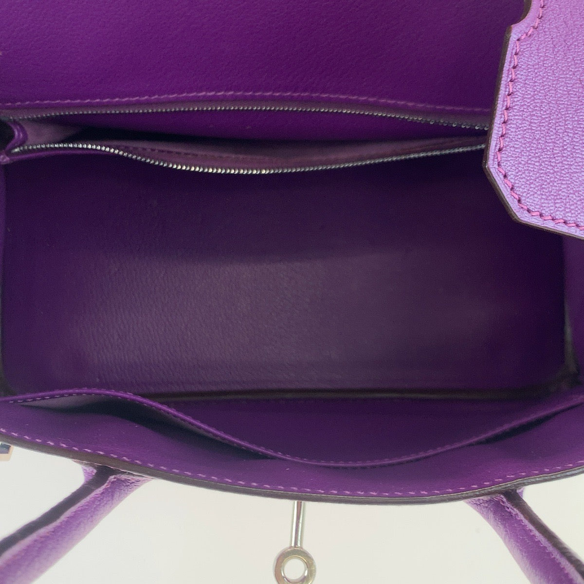 C-036
 HERMES Hermes Birkin 30, Inner Stitching, Purple, Silver Hardware, Chevre, Handbag, Tote Bag, J Stamp, Women's
