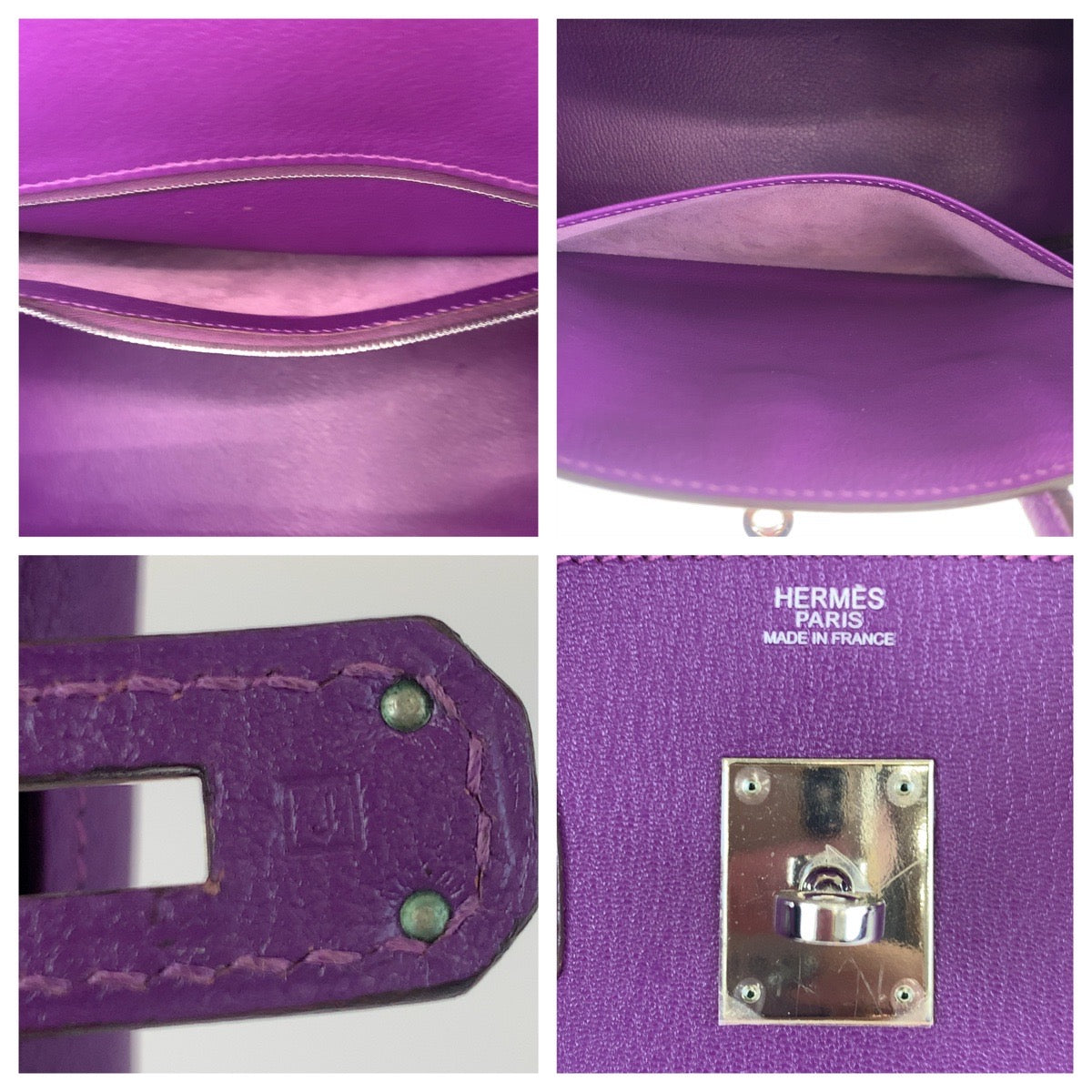 C-036
 HERMES Hermes Birkin 30, Inner Stitching, Purple, Silver Hardware, Chevre, Handbag, Tote Bag, J Stamp, Women's