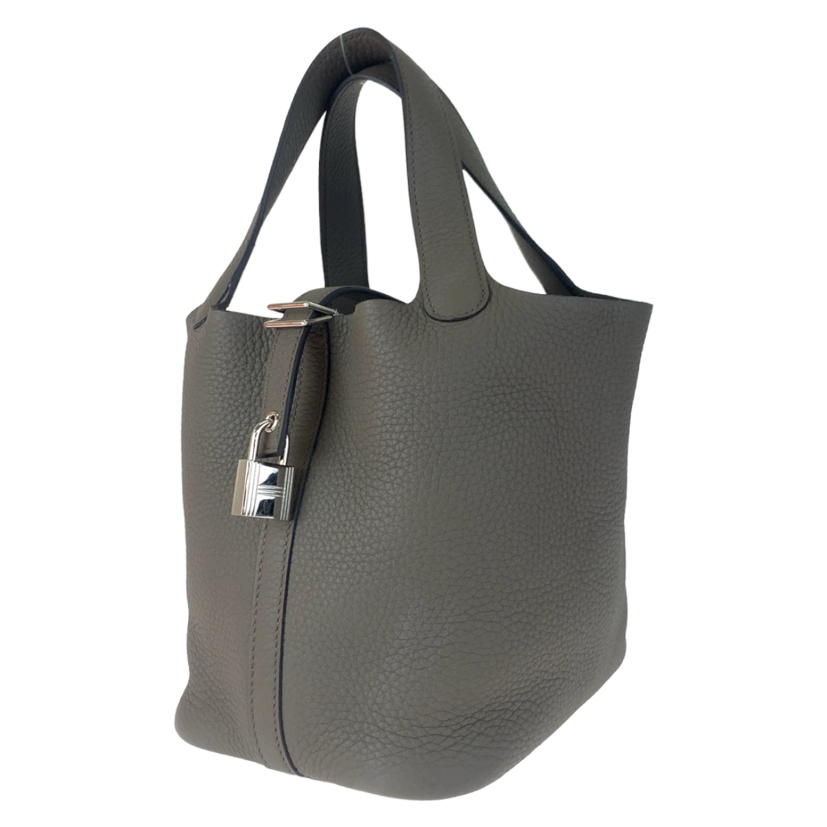 HERMES エルメス ピコタンロックPM グレー エタン トリヨンクレマンス ハンドバッグ トートバッグ D刻印  レディース