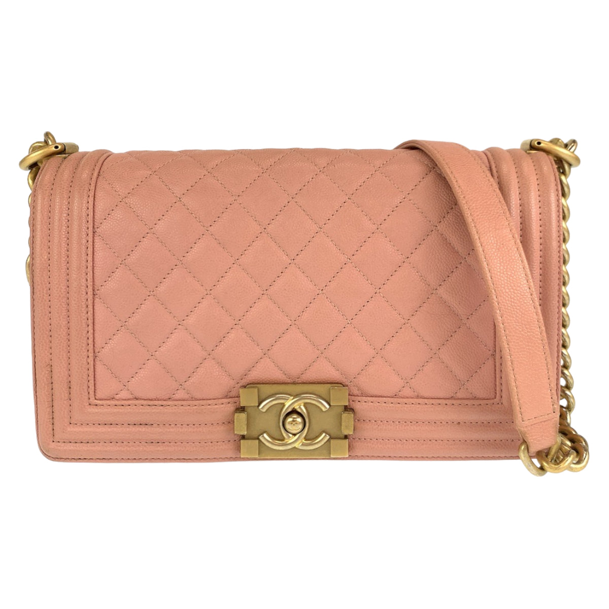 C-038
CHANEL シャネル ボーイシャネル ココマーク ターンロック ピンク ゴールド金具 キャビアスキン ショルダーバッグ チェーンショルダー  レディース
