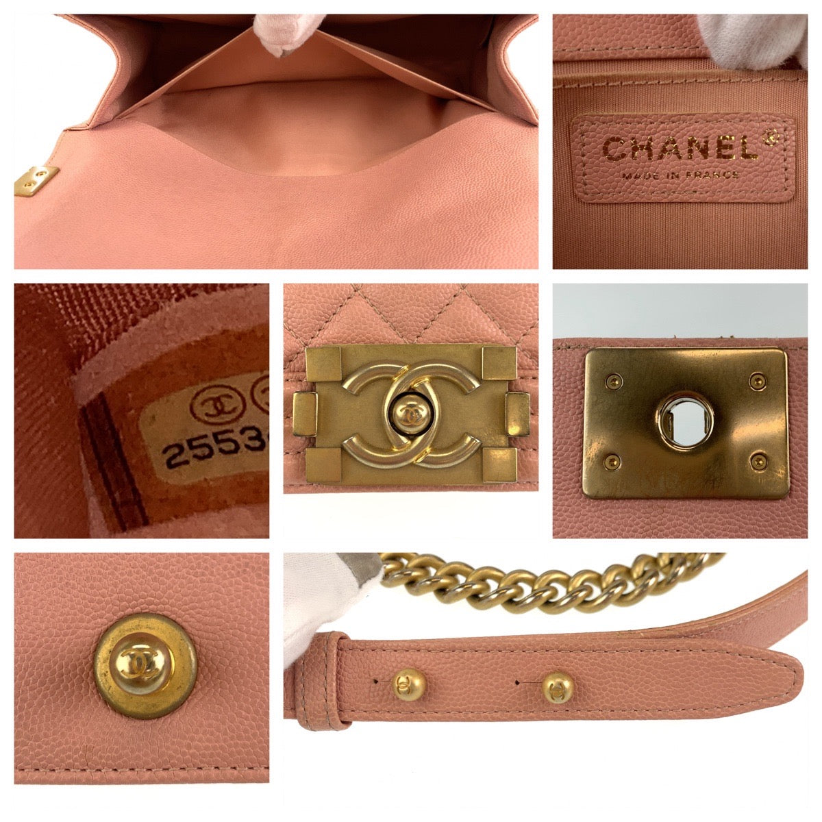 C-038
CHANEL シャネル ボーイシャネル ココマーク ターンロック ピンク ゴールド金具 キャビアスキン ショルダーバッグ チェーンショルダー  レディース