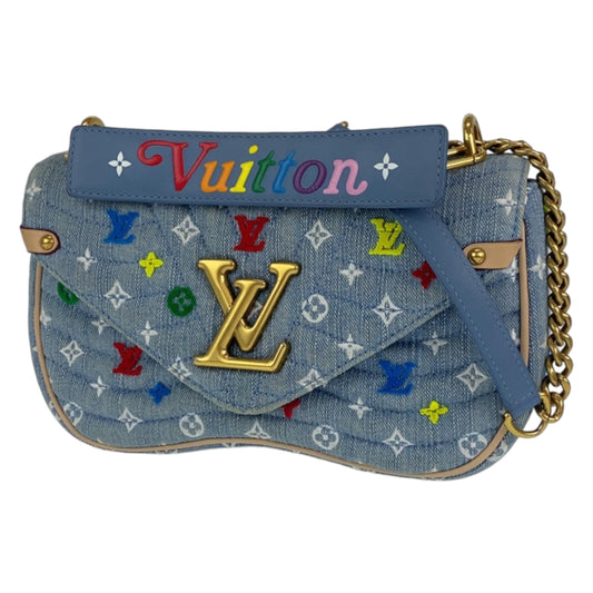 C-043
LOUIS VUITTON ルイヴィトン ニューウェーブ チェーンバッグMM ブルー 青 マルチカラー ゴールド金具 キャンバス M53692 ショルダーバッグ 斜め掛けバッグ  レディース