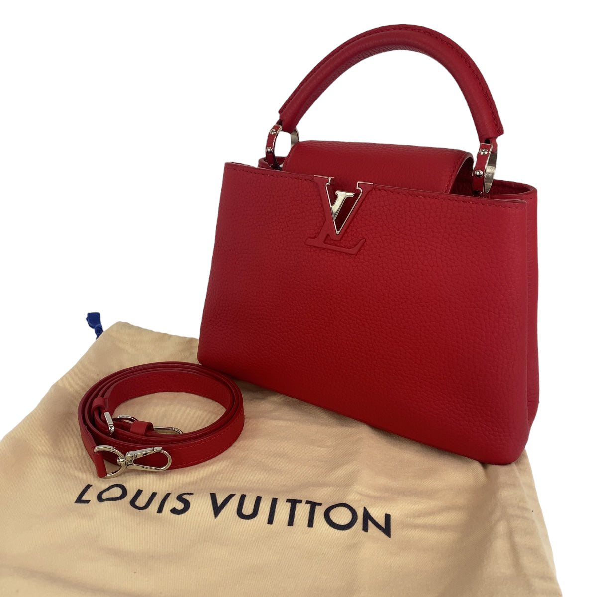 C-041
LOUIS VUITTON ルイヴィトン カプシーヌBB レッド 赤 シルバー金具 / トリヨン M94754 ショルダーバッグ ハンドバッグ 2way  レディース