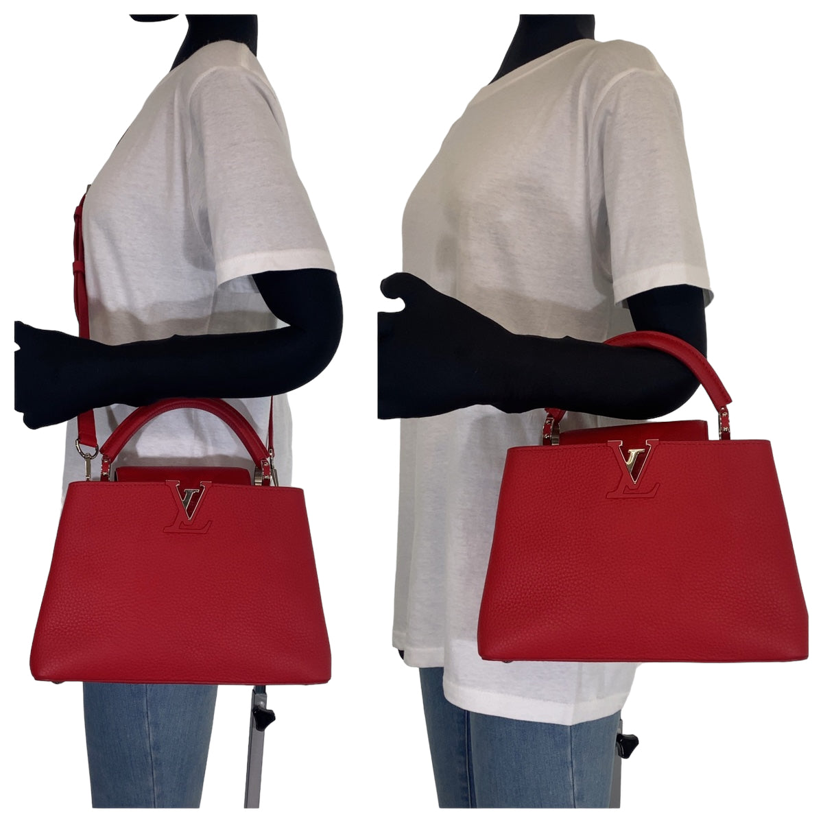 C-041
LOUIS VUITTON ルイヴィトン カプシーヌBB レッド 赤 シルバー金具 / トリヨン M94754 ショルダーバッグ ハンドバッグ 2way  レディース