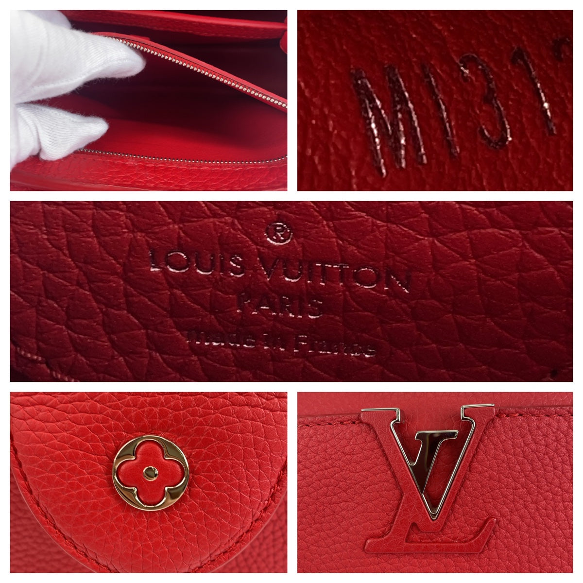 C-041
LOUIS VUITTON ルイヴィトン カプシーヌBB レッド 赤 シルバー金具 / トリヨン M94754 ショルダーバッグ ハンドバッグ 2way  レディース