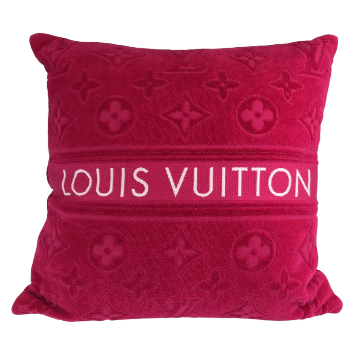 LOUIS VUITTON ルイヴィトン モノグラム クッサン LV バケーション フラージュ ショッキングピンク コットン M77525 クッション ピロー  レディース